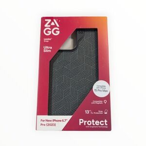 O8-O ZAGG London Snap Series Case for Apple iPhone 15 Pro Max - Black Geo